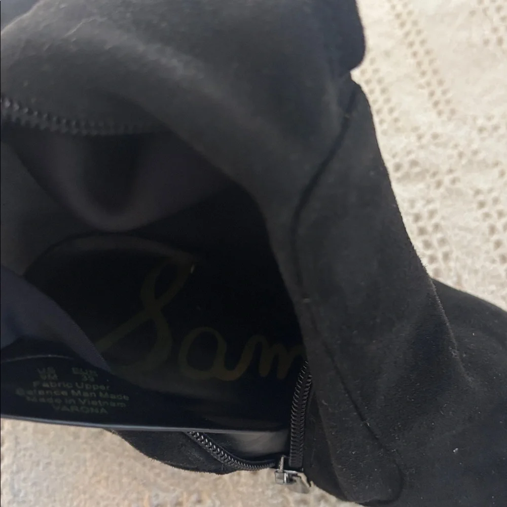 Sam Edelman Varona Black Suede Over the‎ Knee Block Heel Thigh High Boots Size 9